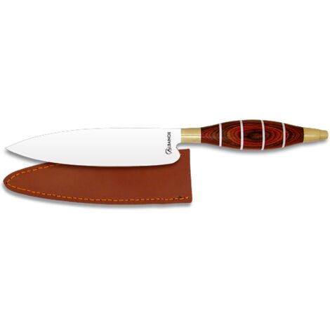 Cuchillo + Funda Cuero. Stamina Roja.hoj