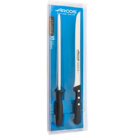 Cuchillo jamonero chaira 250mm ne inox arcos 285500 2 pz