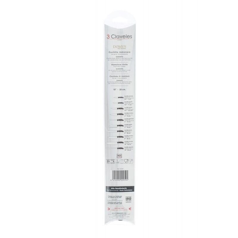 

3 Claveles - Cuchillo Jamonero domvs 25 cm 10'