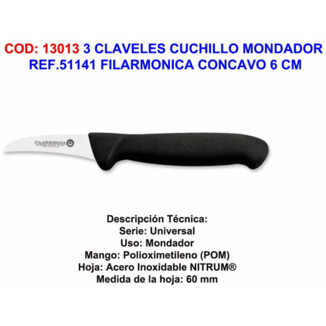 Cuchillo mondador 3 Claveles filarmónica cóncavo 6 cm