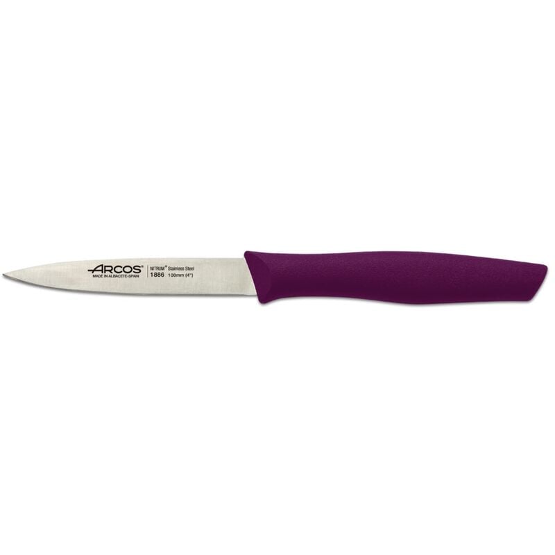 Image of Mondador Knife Arcos Nova 188631 in acciaio inox Nitrum e mango Polipropilene, lama da 10 cm color fucsia in scatola da esposizione