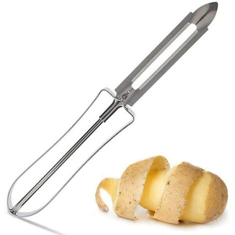 Cuchillo multiusos para frutas y verduras, cepillo giratorio de acero inoxidable de una sola pieza, utensilios de cocina creativos.