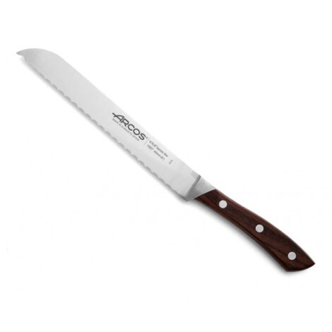Cuchillo Panero Arcos Natura 155710 de Acero Nitrum, Mango de Madera de Palisandro y 20 cm de Hoja en estuche