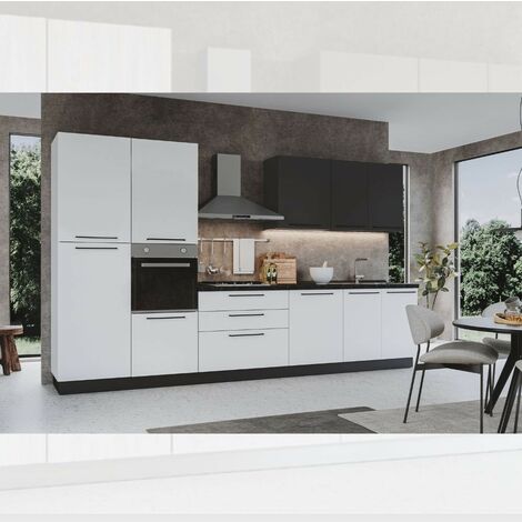 Cucina Componibile Susan 240cm Belini - Pensili E Mobili Da Cucina Senza Elettrodomestici - Colore Argento Opaco - Foto 10