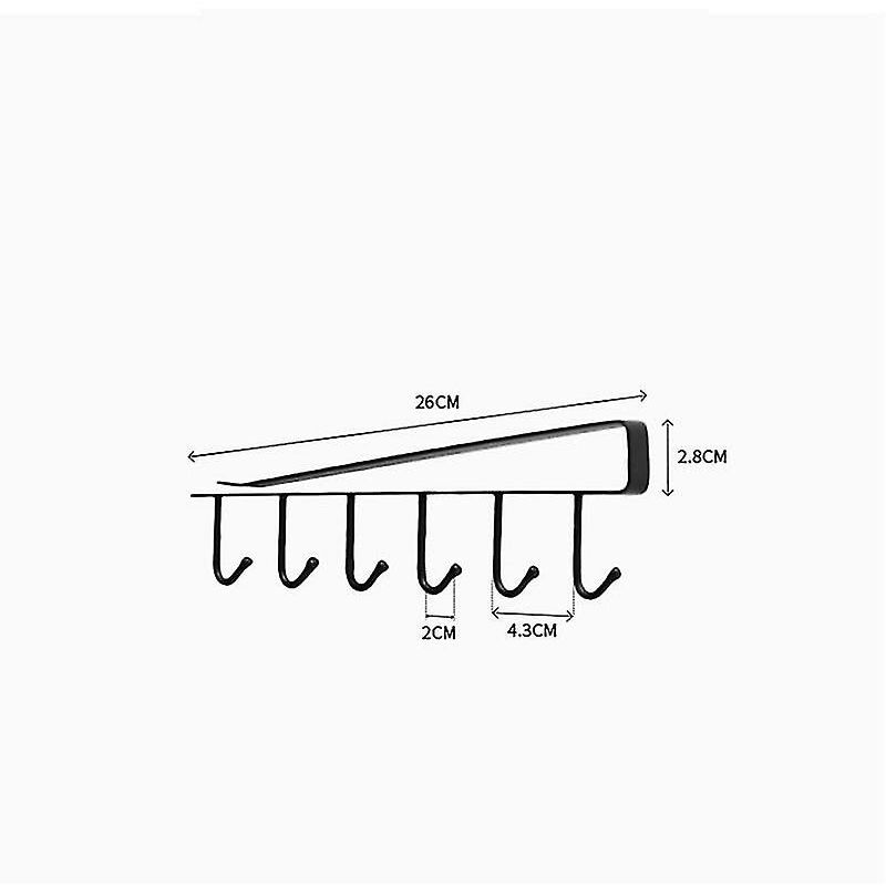 Cucina 6 ganci Tazza Portabicchieri Appendiabiti Armadio Portaoggetti sotto i ganci dello scaffale