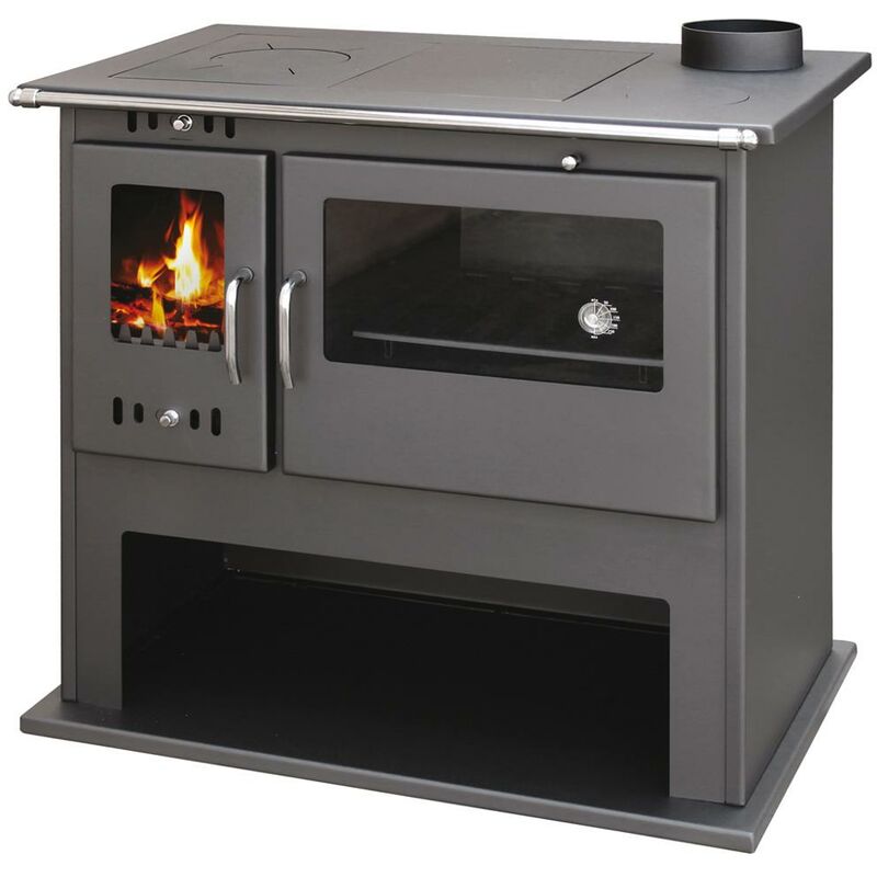 Cucina a legna con forno 10,5KW antracite stufa ...