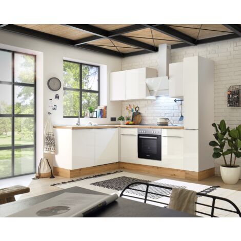 Cucina Angolo Cottura Cucina ad Angolo Marleen Premium 250 cm Bianco Artigianale Rovere Respecta