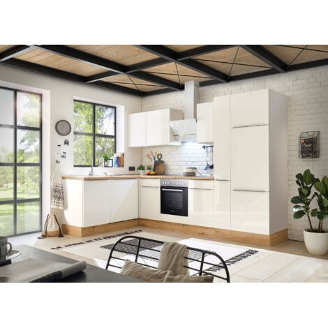 Cucina Angolo Cottura Cucina ad Angolo Marleen Premium 310 cm Bianco Artigianale Rovere Respecta