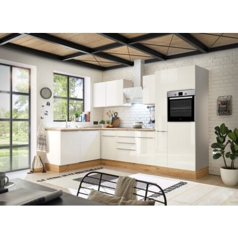Cucina Angolo Cottura Cucina ad Angolo Marleen Premium 310 cm Bianco Artigianale Rovere Respecta
