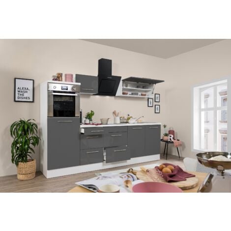 Cucina Blocco cucina Blocco cucina Bianco Grigio Amanda 270 cm Respekta Premium