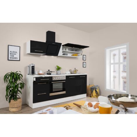 Cucina Blocco Cucina Blocco Cucina Bianco Nero Amanda 210 cm Respecta Premium
