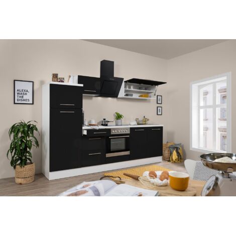 Cucina Blocco cucina Blocco cucina Bianco Nero Amanda 270 cm Respekta Premium