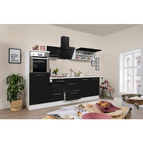 Cucina Blocco cucina Blocco cucina Bianco Nero Amanda 270 cm Respekta Premium