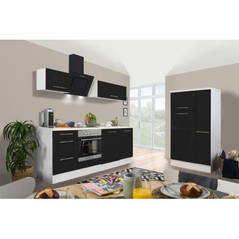 Cucina Blocco cucina Blocco cucina Bianco Nero Amanda 310 cm Respekta Premium
