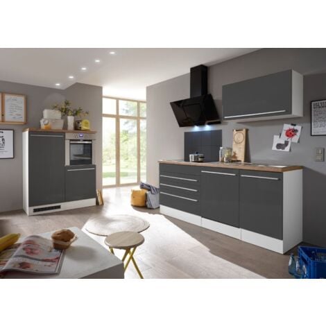Cucina blocco cucina blocco cucina componibile grigio Gabriel 320 cm Respekta Premium
