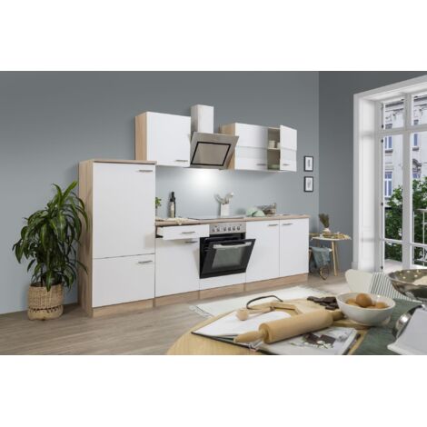 Cucina blocco cucina blocco cucina componibile rovere bianco Merle 270 cm Respecta