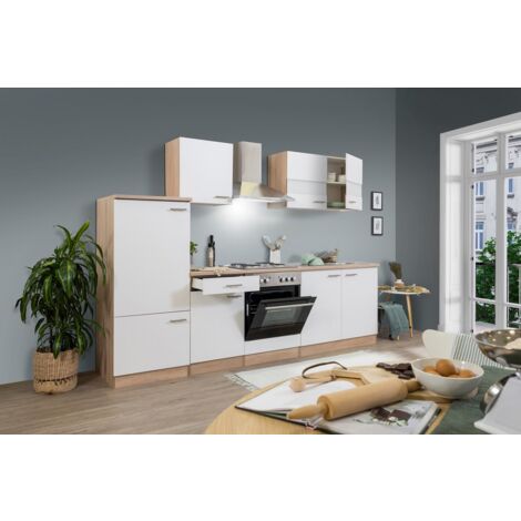 Cucina blocco cucina blocco cucina componibile rovere bianco Merle 270 cm Respecta