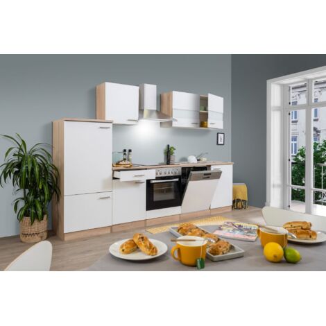 Cucina blocco cucina blocco cucina componibile rovere bianco Merle 280 cm Respecta