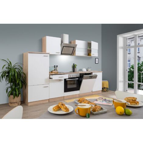 Cucina blocco cucina blocco cucina componibile rovere bianco Merle 280 cm Respecta