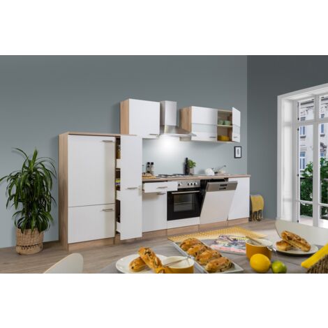 Cucina blocco cucina blocco cucina componibile rovere bianco Merle 310 cm Respecta