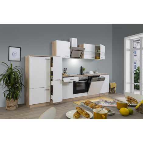 Cucina blocco cucina blocco cucina componibile rovere bianco Merle 310 cm Respecta