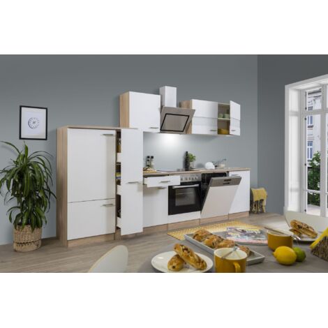Cucina blocco cucina blocco cucina componibile rovere bianco Merle 310 cm Respecta