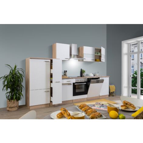 Cucina blocco cucina blocco cucina componibile rovere bianco Merle 310 cm Respecta