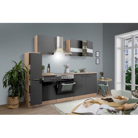 Cucina blocco cucina blocco cucina componibile rovere grigio merle 240 cm Respecta