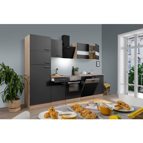 Cucina blocco cucina blocco cucina componibile rovere grigio merle 280 cm Respecta