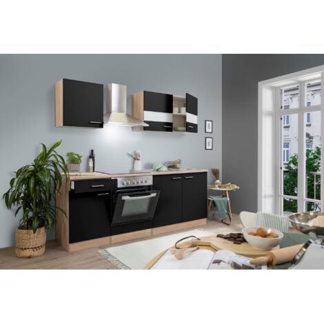 Cucina blocco cucina blocco cucina componibile rovere nero merle 210 cm respekta