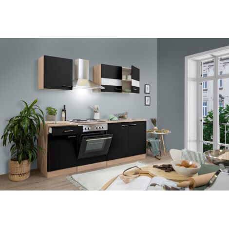 Cucina blocco cucina blocco cucina componibile rovere nero merle 210 cm respekta