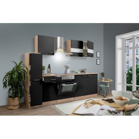Cucina blocco cucina blocco cucina componibile rovere nero merle 240 cm respekta