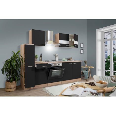 Cucina blocco cucina blocco cucina componibile rovere nero merle 240 cm respekta