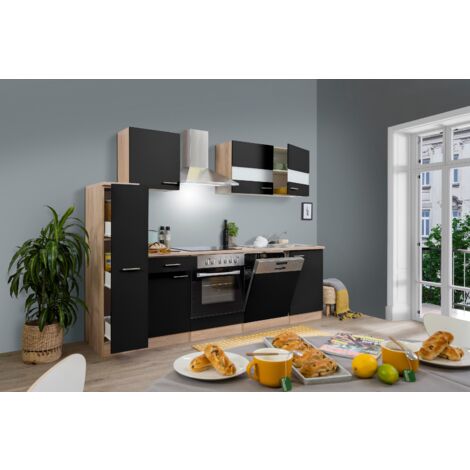 Cucina blocco cucina blocco cucina componibile rovere nero merle 250 cm respekta