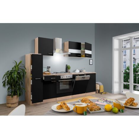 Cucina blocco cucina blocco cucina componibile rovere nero merle 250 cm respekta