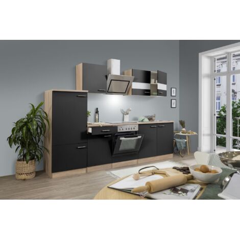 Cucina blocco cucina blocco cucina componibile rovere nero merle 270 cm respekta