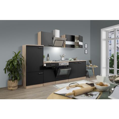 Cucina blocco cucina blocco cucina componibile rovere nero merle 270 cm respekta