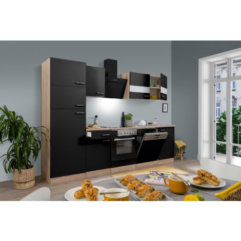 Cucina blocco cucina blocco cucina componibile rovere nero merle 280 cm respekta