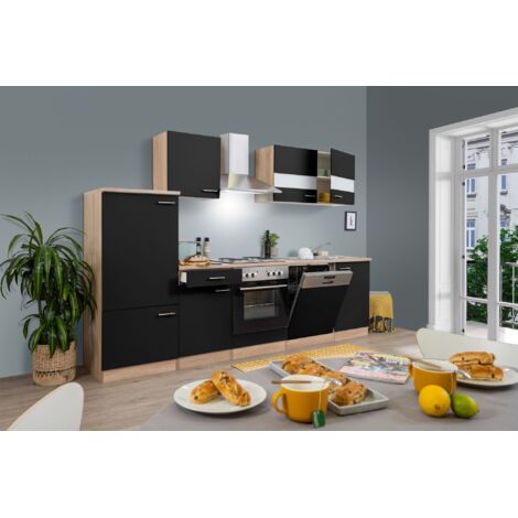 Cucina blocco cucina blocco cucina componibile rovere nero merle 280 cm respekta