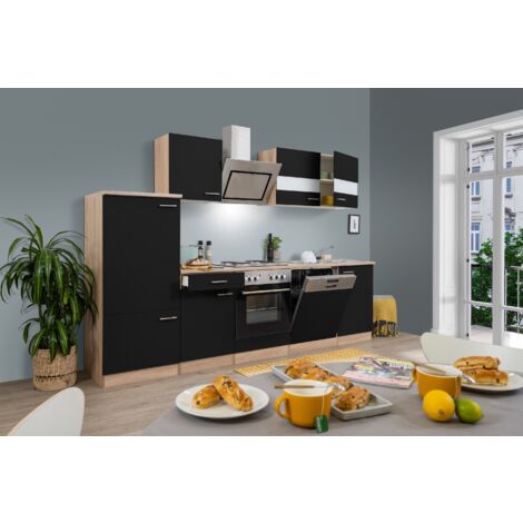 Cucina blocco cucina blocco cucina componibile rovere nero merle 280 cm respekta