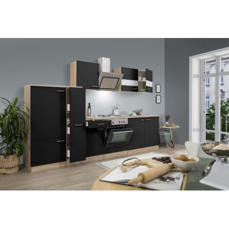 Cucina blocco cucina blocco cucina componibile rovere nero merle 300 cm respekta