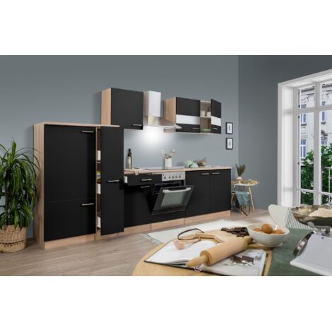 Cucina blocco cucina blocco cucina componibile rovere nero merle 300 cm respekta