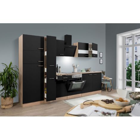 Cucina blocco cucina blocco cucina componibile rovere nero merle 300 cm respekta