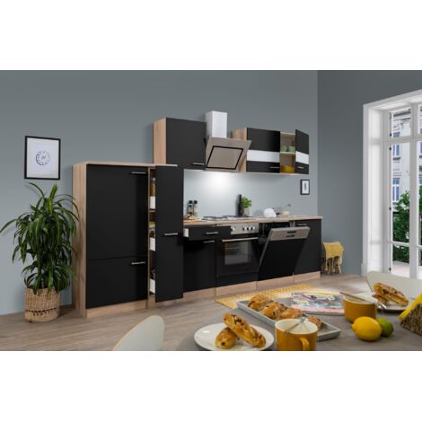 Cucina blocco cucina blocco cucina componibile rovere nero merle 310 cm respekta