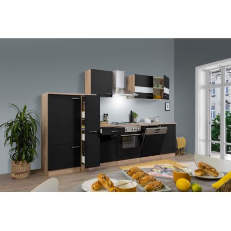 Cucina blocco cucina blocco cucina componibile rovere nero merle 310 cm respekta