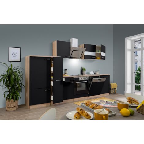 Cucina blocco cucina blocco cucina componibile rovere nero merle 310 cm respekta