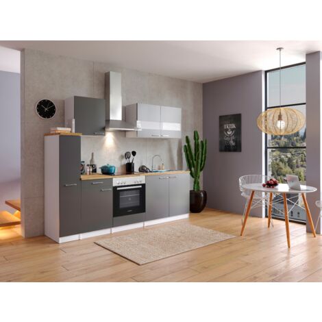 Cucina Blocco Cucina Blocco Cucina Cucina componibile Bianco Grigio Malia 240 cm Respecta