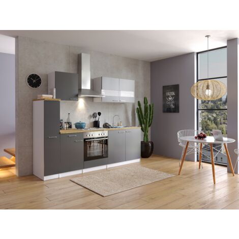 Cucina Blocco Cucina Blocco Cucina Cucina componibile Bianco Grigio Malia 240 cm Respecta