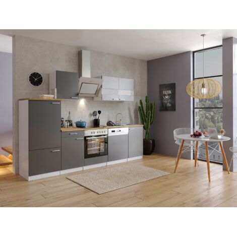 Cucina Blocco Cucina Blocco Cucina Cucina componibile Bianco Grigio Malia 280 cm Respecta