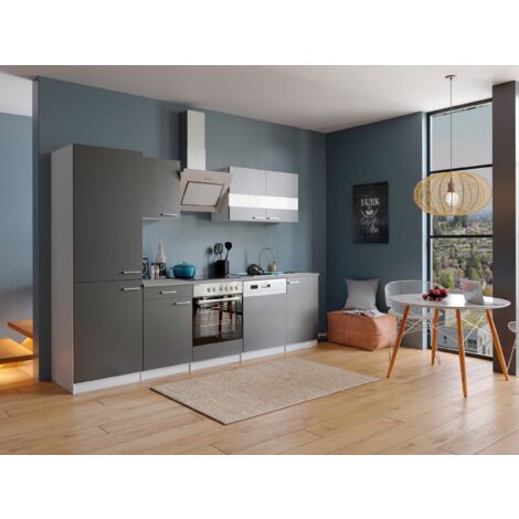Cucina Blocco Cucina Blocco Cucina Cucina componibile Bianco Grigio Malia 280 cm Respecta